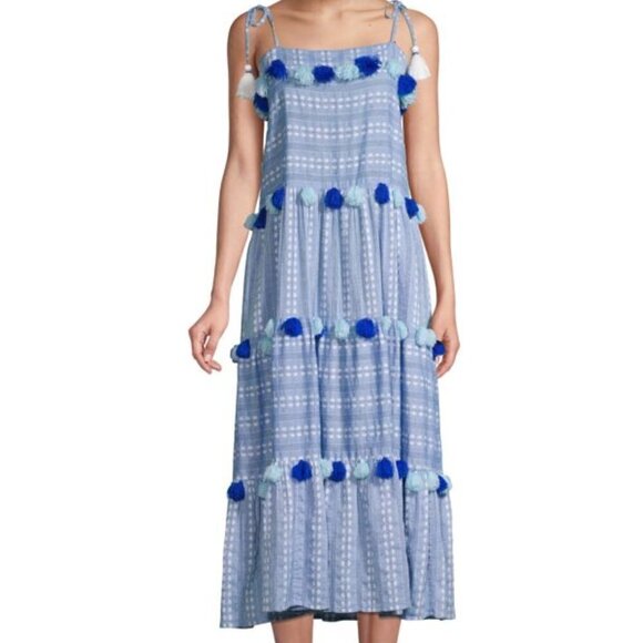 Tessora Lola Tie Tassel Dress Blue‎ Medium - Picture 1 of 9